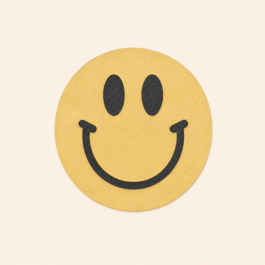 Flow Foods smiley face in paper collage style