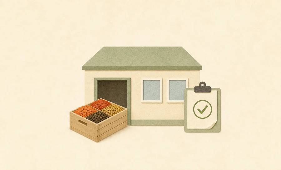 A clean food production facility with a quality check